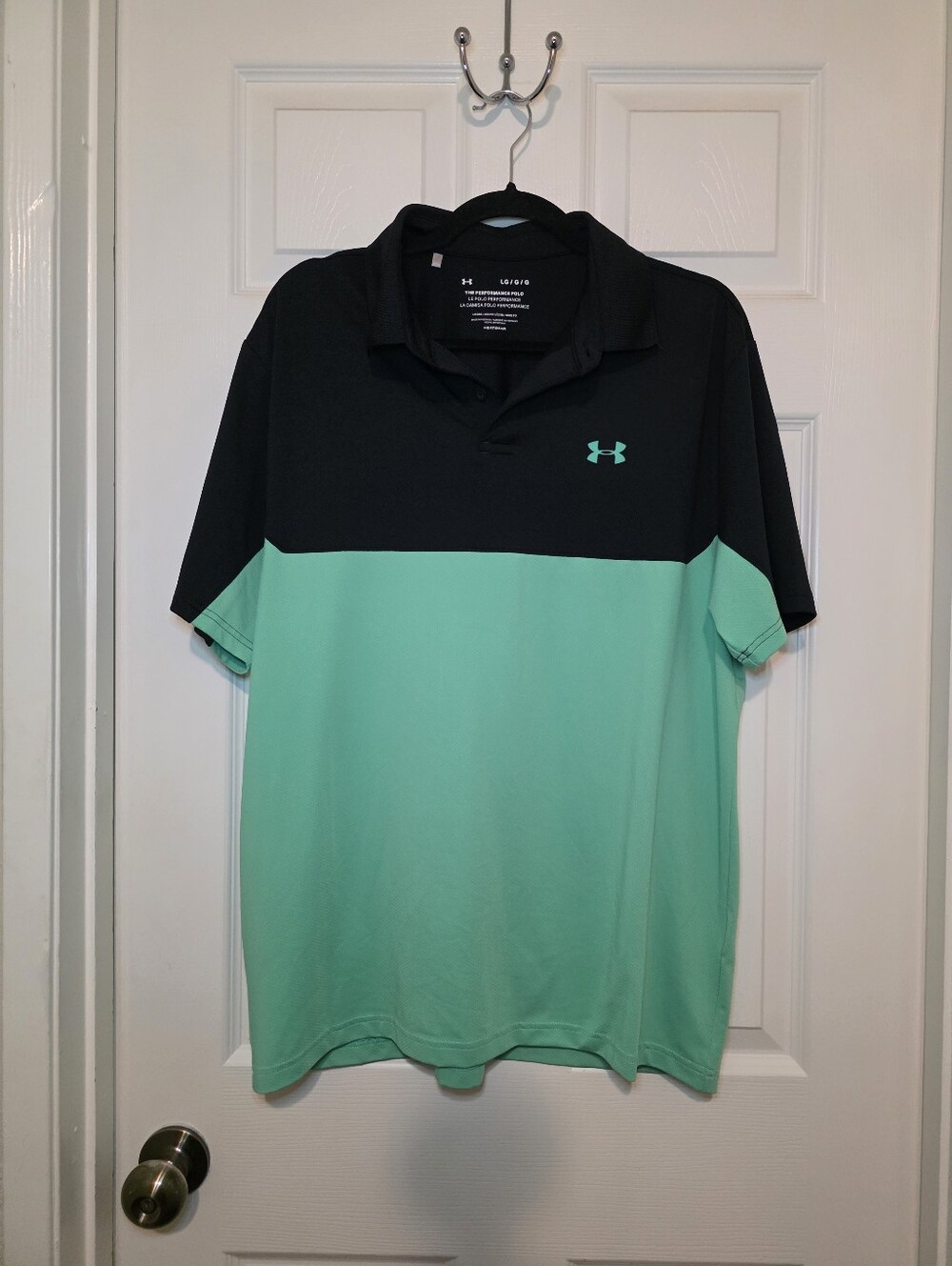 UNDER ARMOUR UA Performance 2.0 Colorblock Polo Shirt Size L Loose Fit 1355485